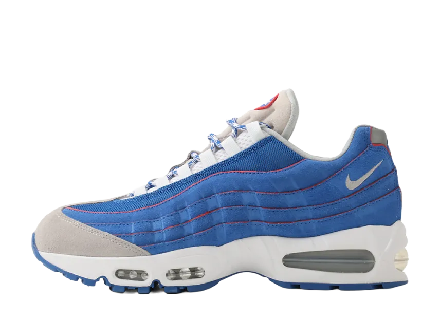 Nike Air Max 95 Lawson side view with blue suede upper