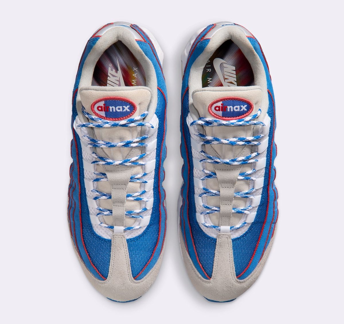 Nike Air Max 95 Lawson top view with blue and red details
