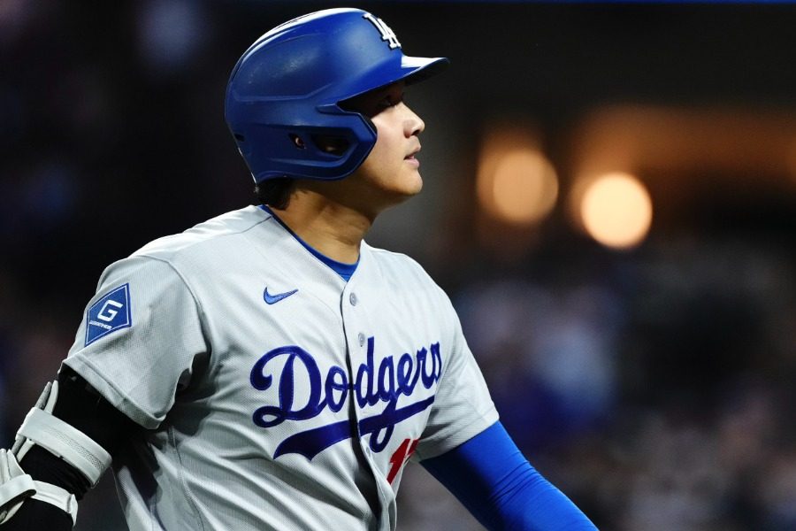 大谷翔平選手がメッツ戦で打席に立つ様子