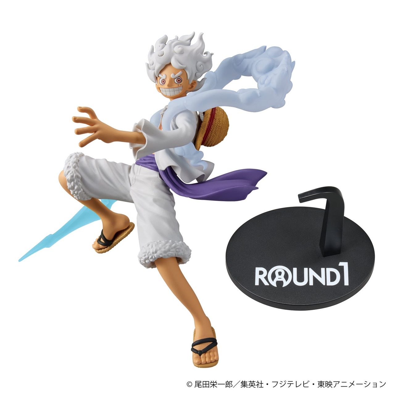 ラウンドワンコラボ限定 ギア5ルフィのフィギュア ROUND1ロゴ入りスタンド付き