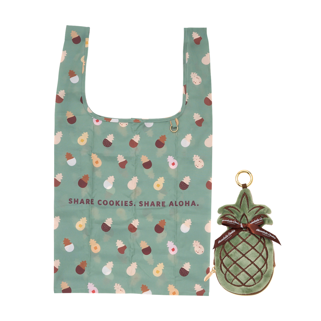 PLAZA×ホノルルクッキーカンパニー パイナップル型カラビナ付きポーチ