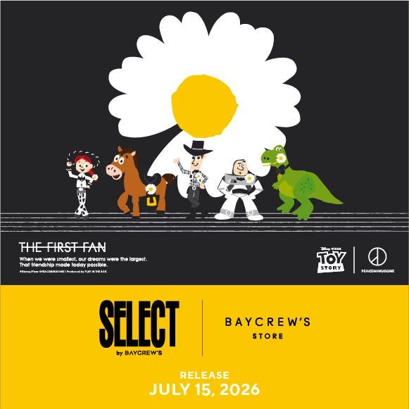 THE FIRST FAN collaboration release banner for SELECT by BAYCREWS and BAYCREWS STORE