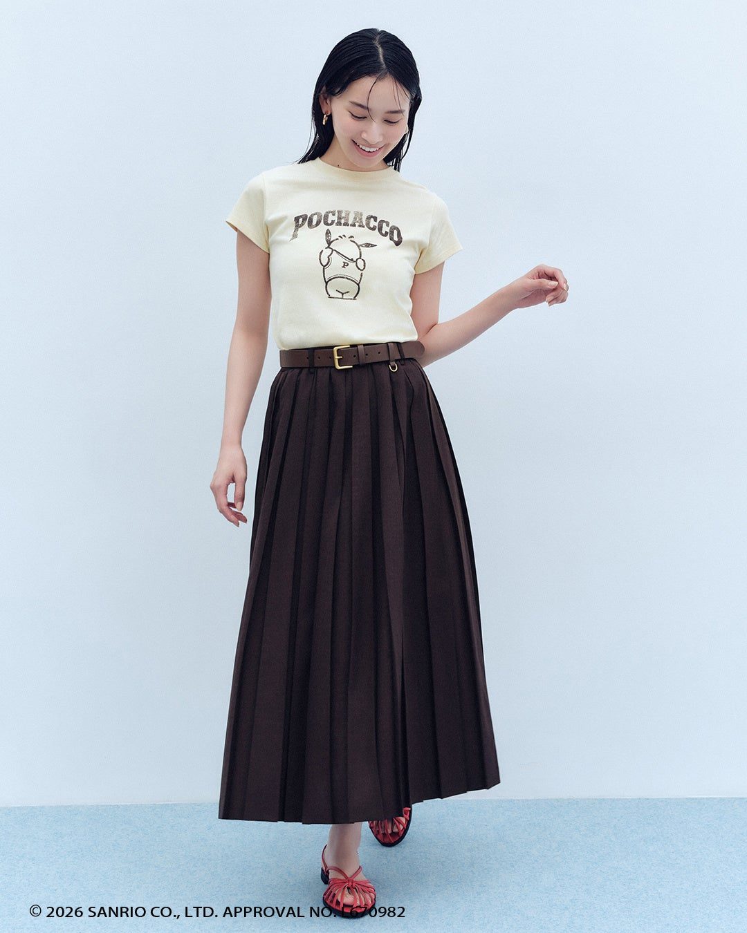 ポチャッコ×Mila Owen クリームTシャツ着用イメージ