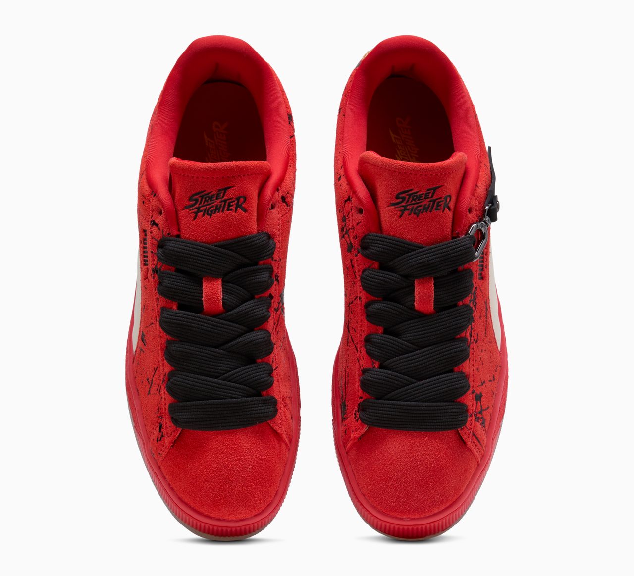 PUMA Suede ストリートファイター レッド トップビュー STREET FIGHTERロゴ