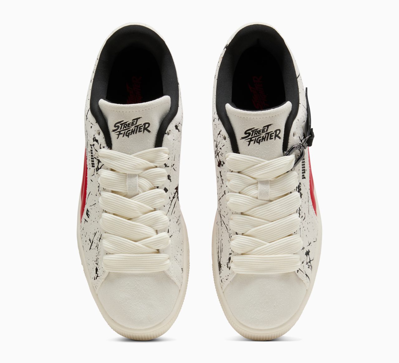 PUMA Suede ストリートファイター ホワイト トップビュー