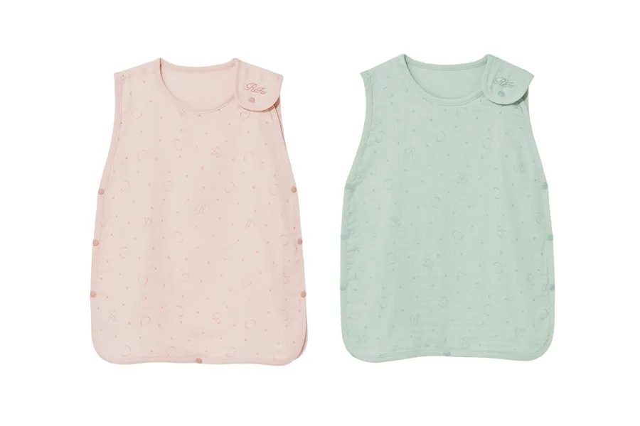 ReFa VITALTECH ORGANIC COTTON GAUZE SLEEPER ピンクとグリーン