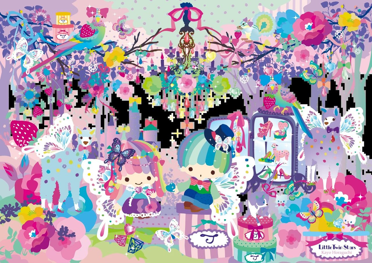 ホラグチカヨが描いたリトルツインスターズのコラボアート