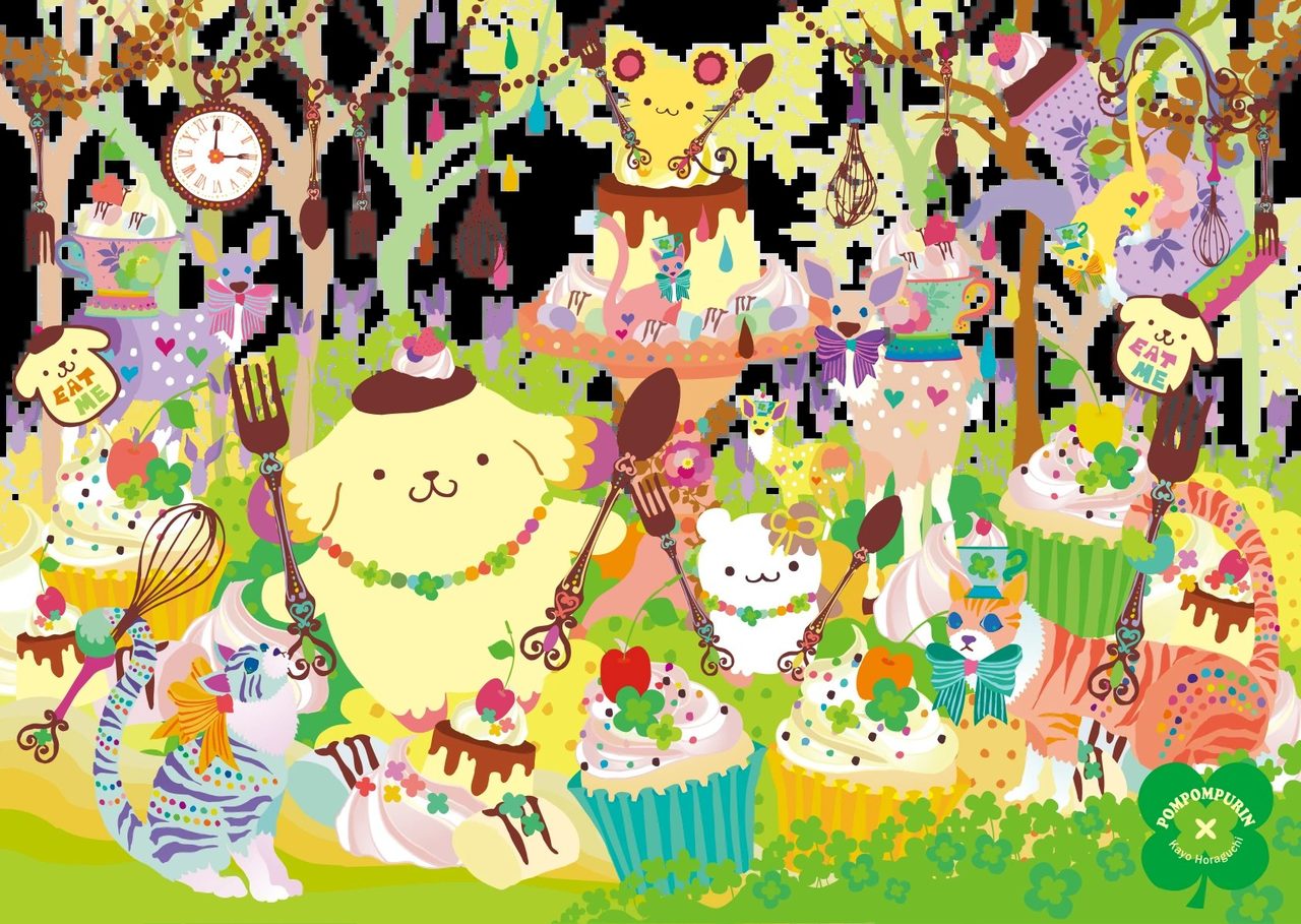 ホラグチカヨが描いたポムポムプリンのコラボアート