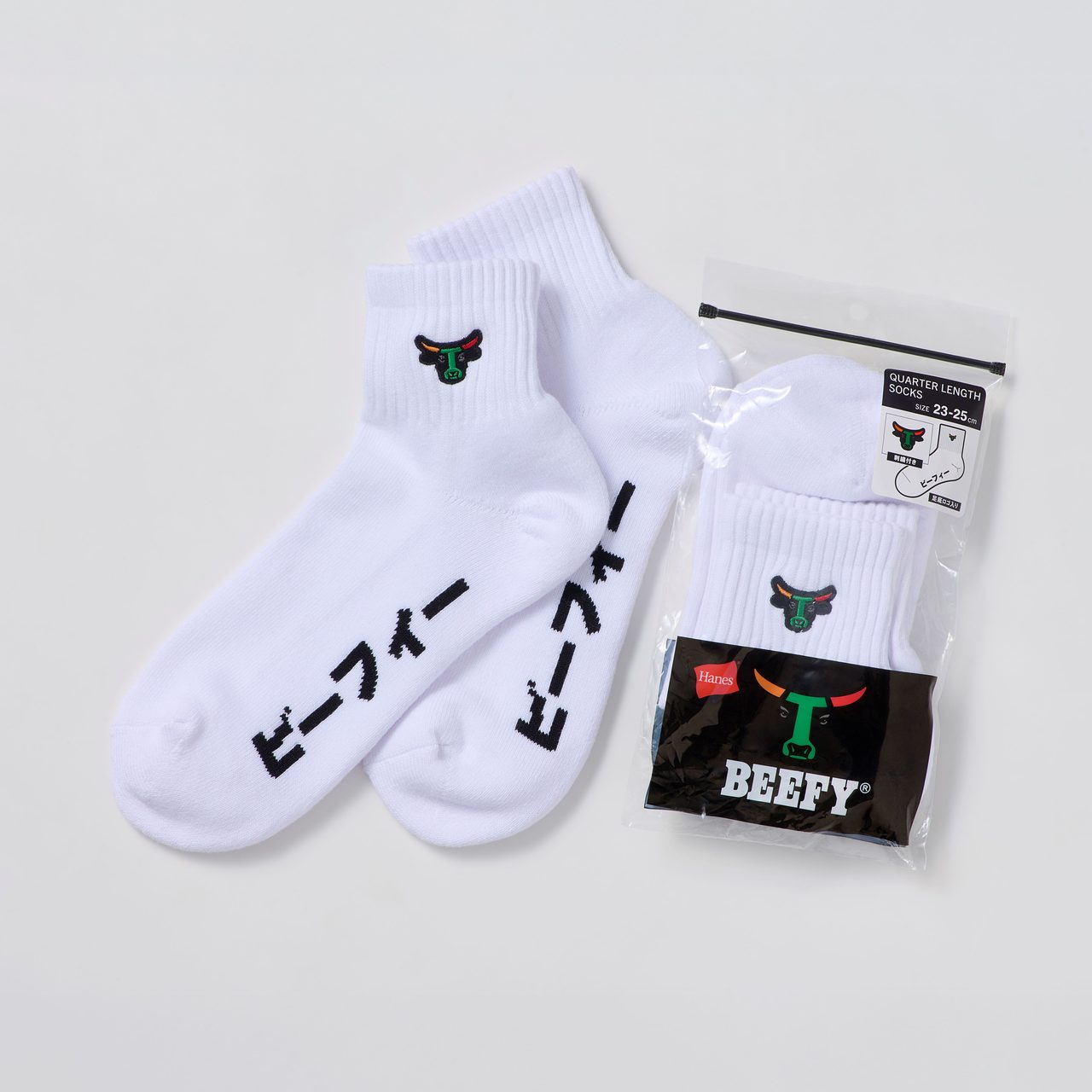 セブン-イレブン×ヘインズ BEEFYクォーターレングスソックス ホワイト