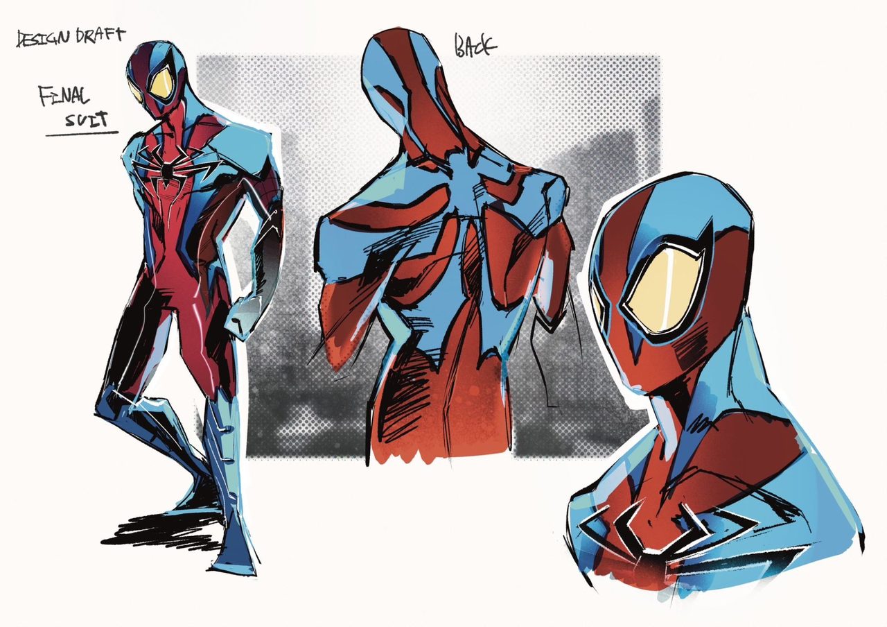 スパイダーマン渋谷版のファイナルスーツデザイン画