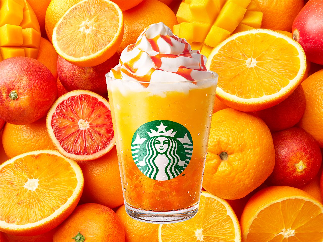 ぎゅぎゅっと オレンジ ＆ マンゴー フラペチーノ