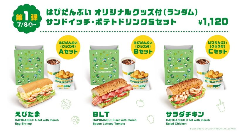 サブウェイ はぴだんぶいコラボ 対象サンドイッチセットの内容