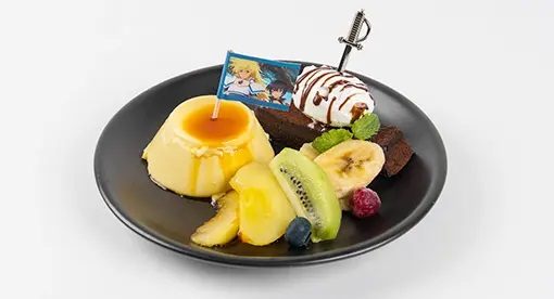 テイルズ オブコラボカフェのプリン・アイスを使ったデザートプレート