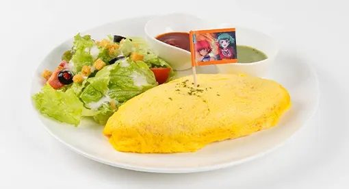 テイルズ オブコラボカフェのオムライスメニュー、キャラクターピック付き