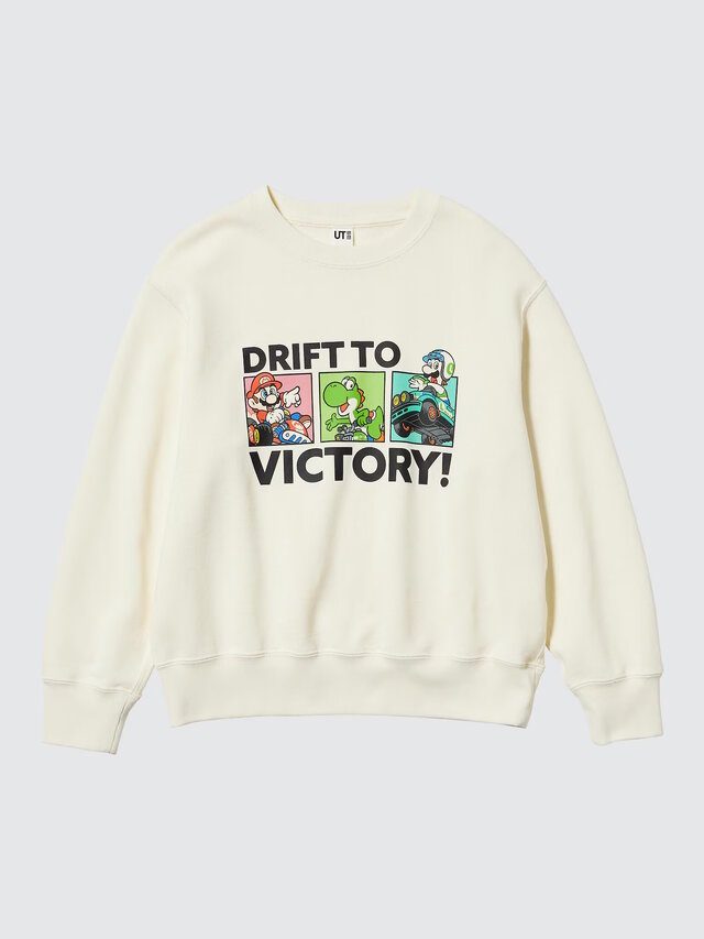 ユニクロ マリオカートワールド キッズ用スウェットシャツ DRIFT TO VICTORYデザイン