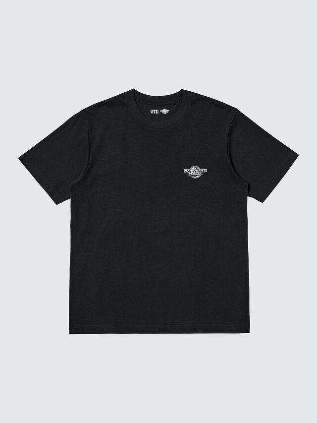 ユニクロ マリオカートワールドUT 大人用黒Tシャツ 胸ロゴデザイン