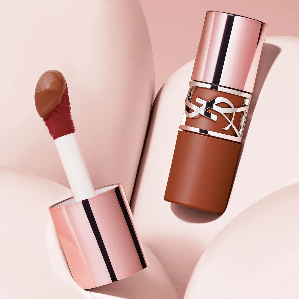 YSL ラブヌード リップ ステイン 水彩ヌードカラーのスウォッチ