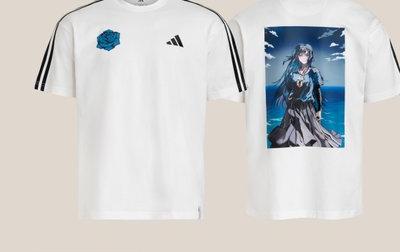 アディダス スリーストライプス半袖TシャツAdo ホワイト(品番KN0554)のフロントとバックデザイン
