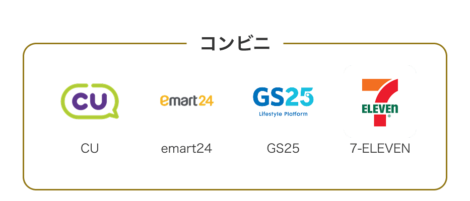 paybooc加盟のコンビニ一覧（CU・emart24・GS25・7-ELEVEN）
