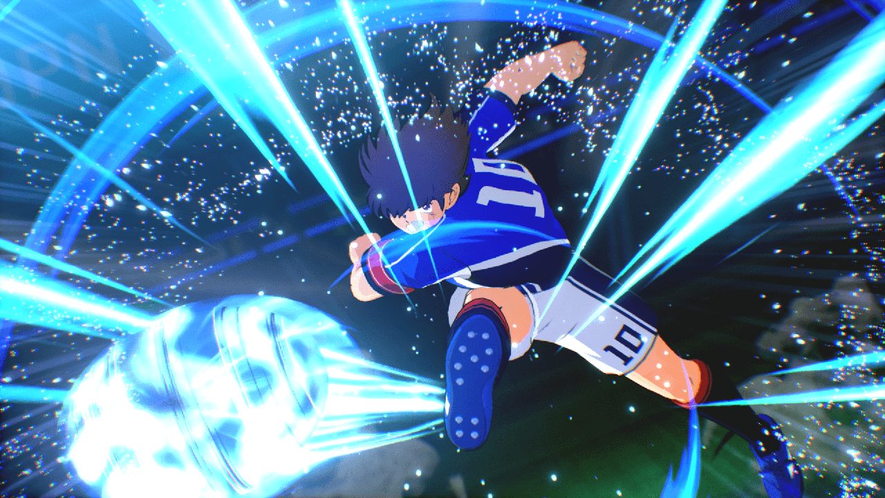 キャプテン翼2 WORLD FIGHTERS 必殺技を放つ選手のアクションシーン
