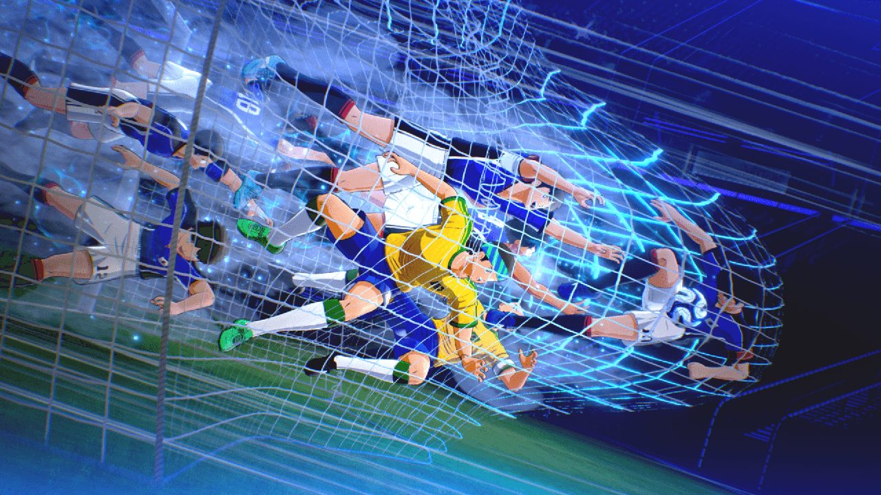 キャプテン翼2 WORLD FIGHTERS ゴールキーパーが必死にセーブするシーン