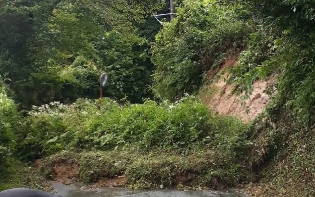 千葉県長柄町で発生した豪雨による土砂崩れの跡