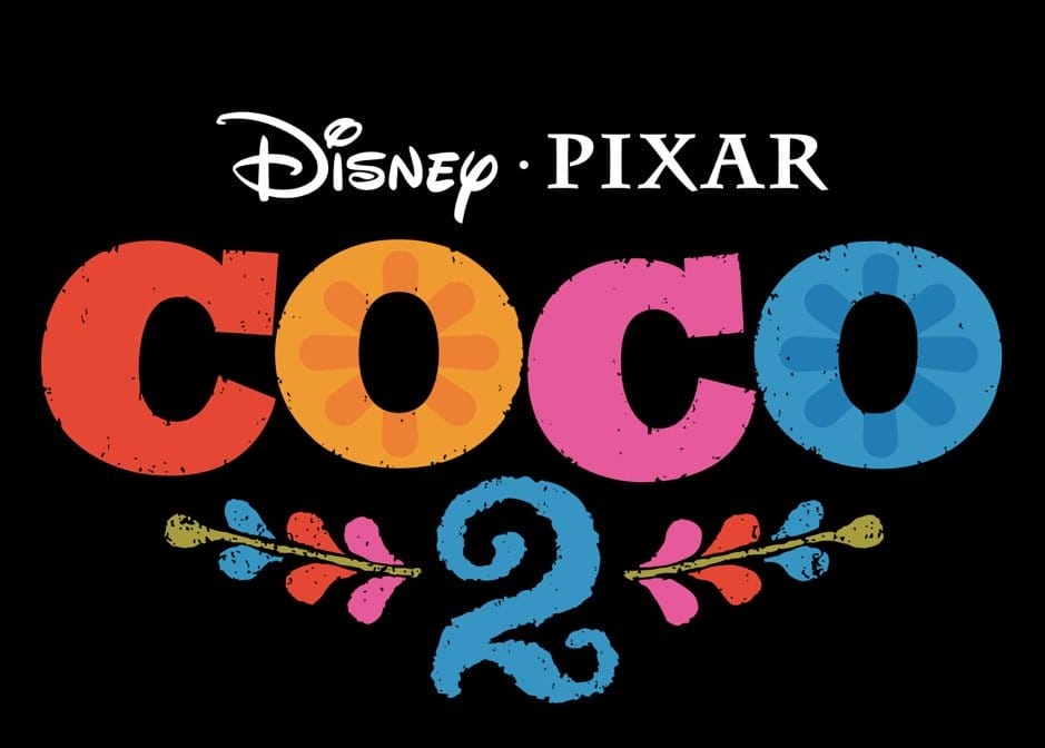 「Coco 2(リメンバー・ミー2)」のタイトルロゴ、黒背景に描かれている