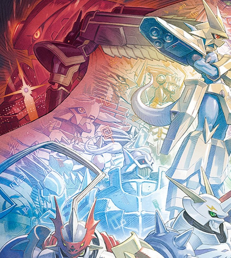 デジモンカードゲームEX-13 CHIVALROUS XIIIのキービジュアル ロイヤルナイツが集結したイラスト