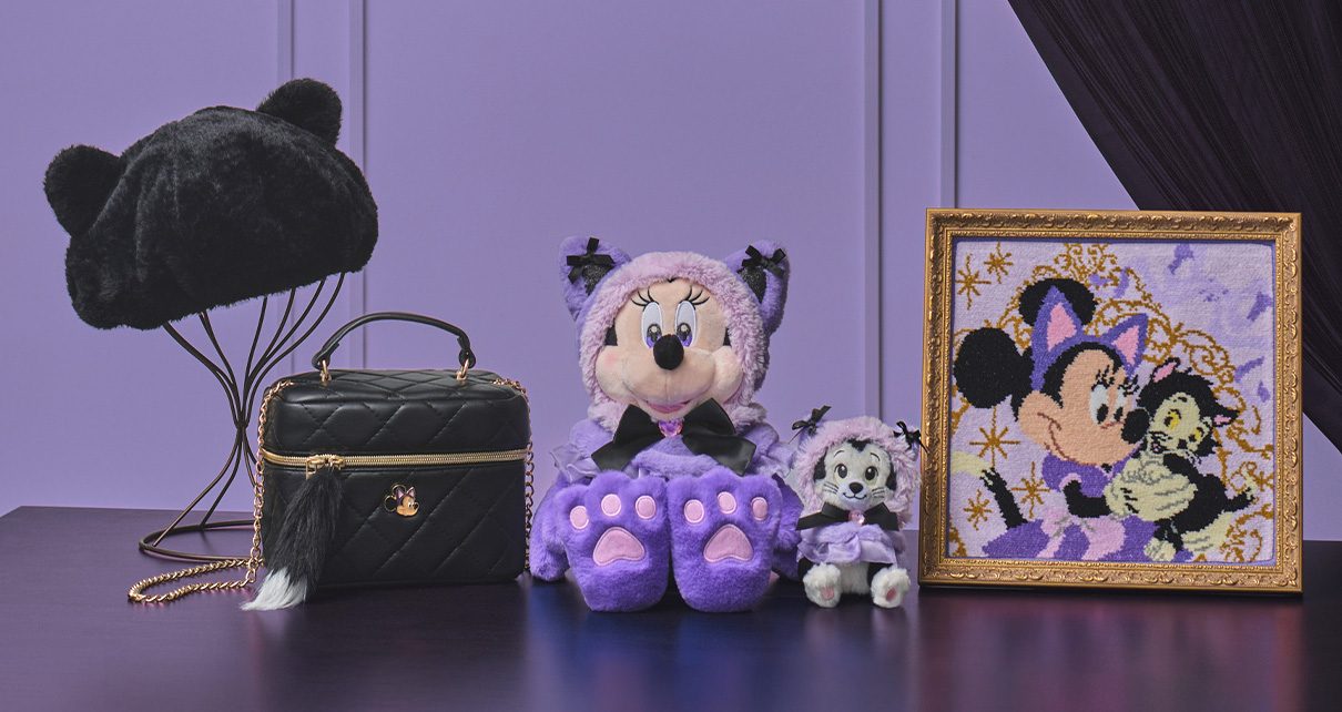 ディズニーストア CAT MINNIE AND FIGARO ベレー帽・バニティバッグ・ぬいぐるみ・刺しゅうアートの商品一覧