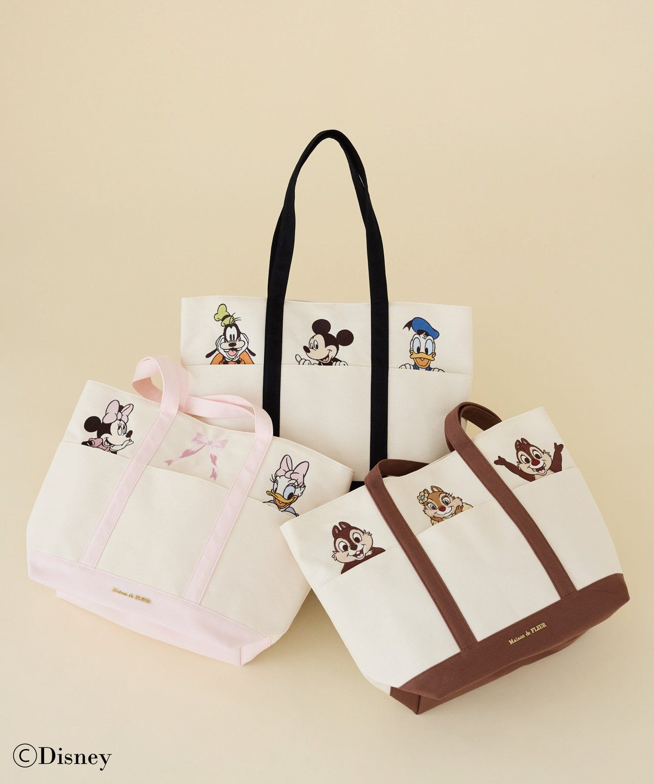 Maison de FLEUR ディズニートートバッグ3型