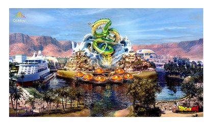 サウジアラビア版ドラゴンボールパークの神龍ジェットコースターのコンセプトアート