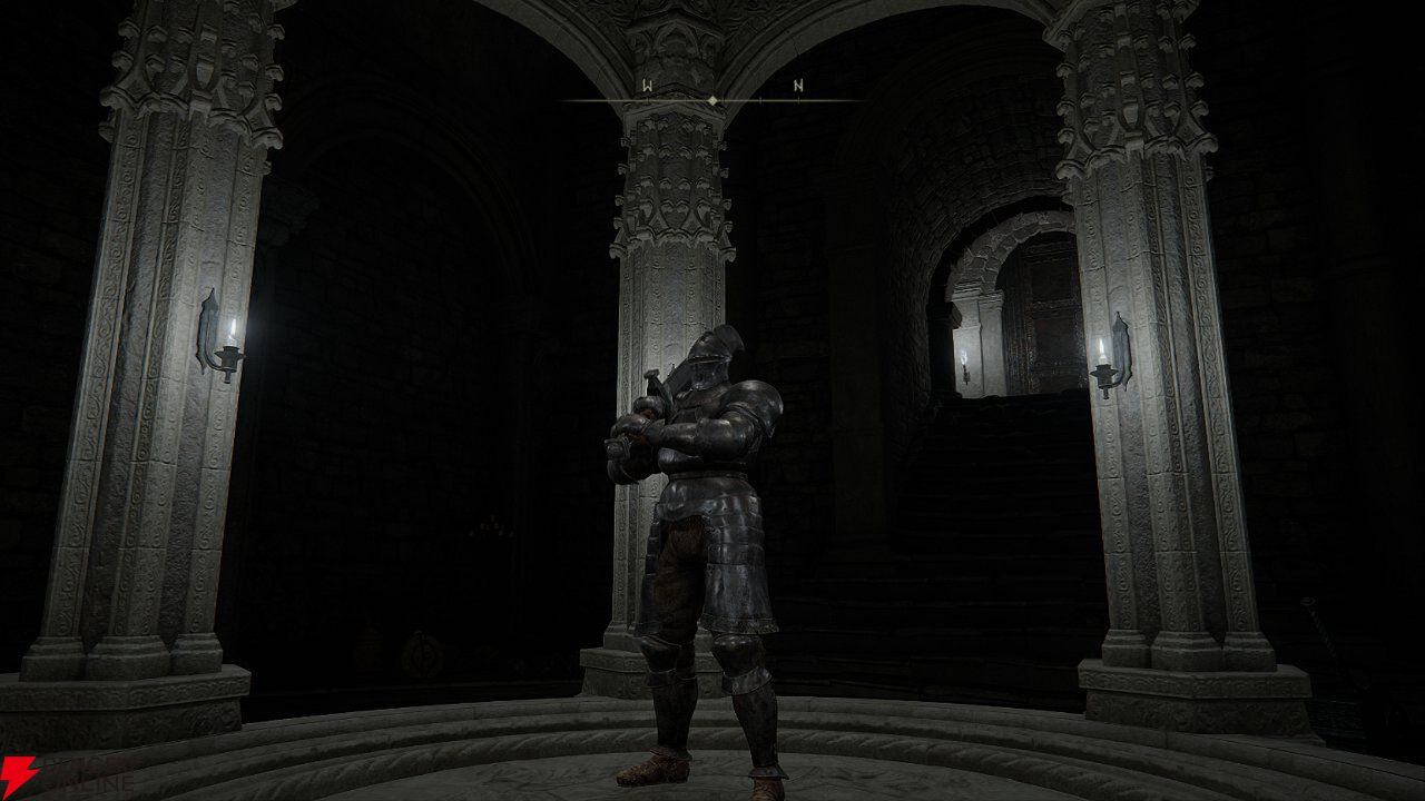 ELDEN RING Switch2版 Tarnished Edition 鎧姿の褪せ人が城内に立つスクリーンショット
