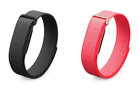 通常モデルのGoogle Fitbit Airバンドカラー ブラックとレッド