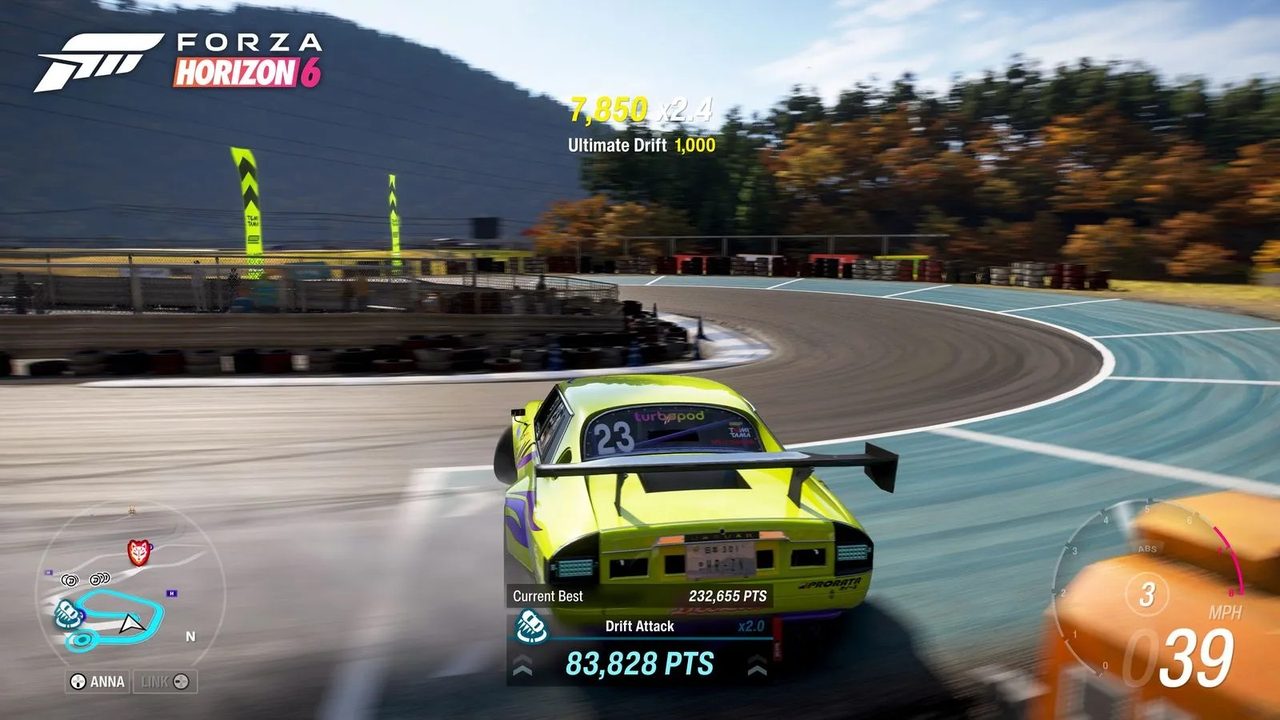 Forza Horizon 6 ドリフトアタックのゲーム画面