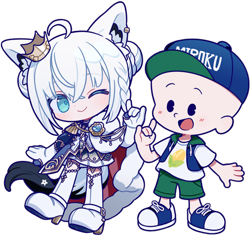 白上フブキとみろくの里キッズマスコット