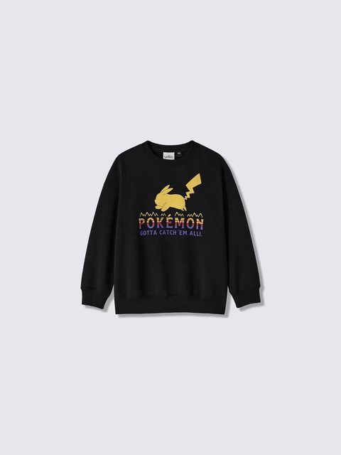 GU×ポケモン スウェットプルオーバー ブラック ピカチュウ
