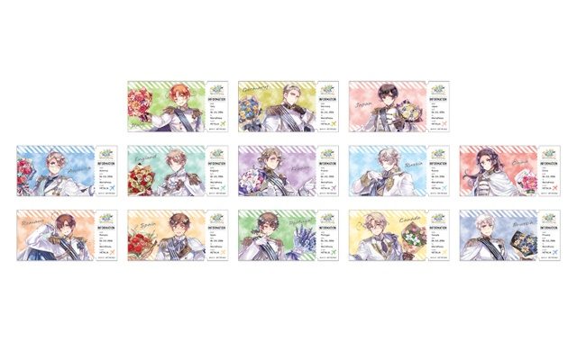 ヘタリア20周年原画展 フライトチケット風クリアカード全13種