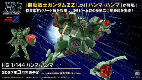 HG 1/144 ハンマ・ハンマの3連ビーム砲を展開したパッケージ画像