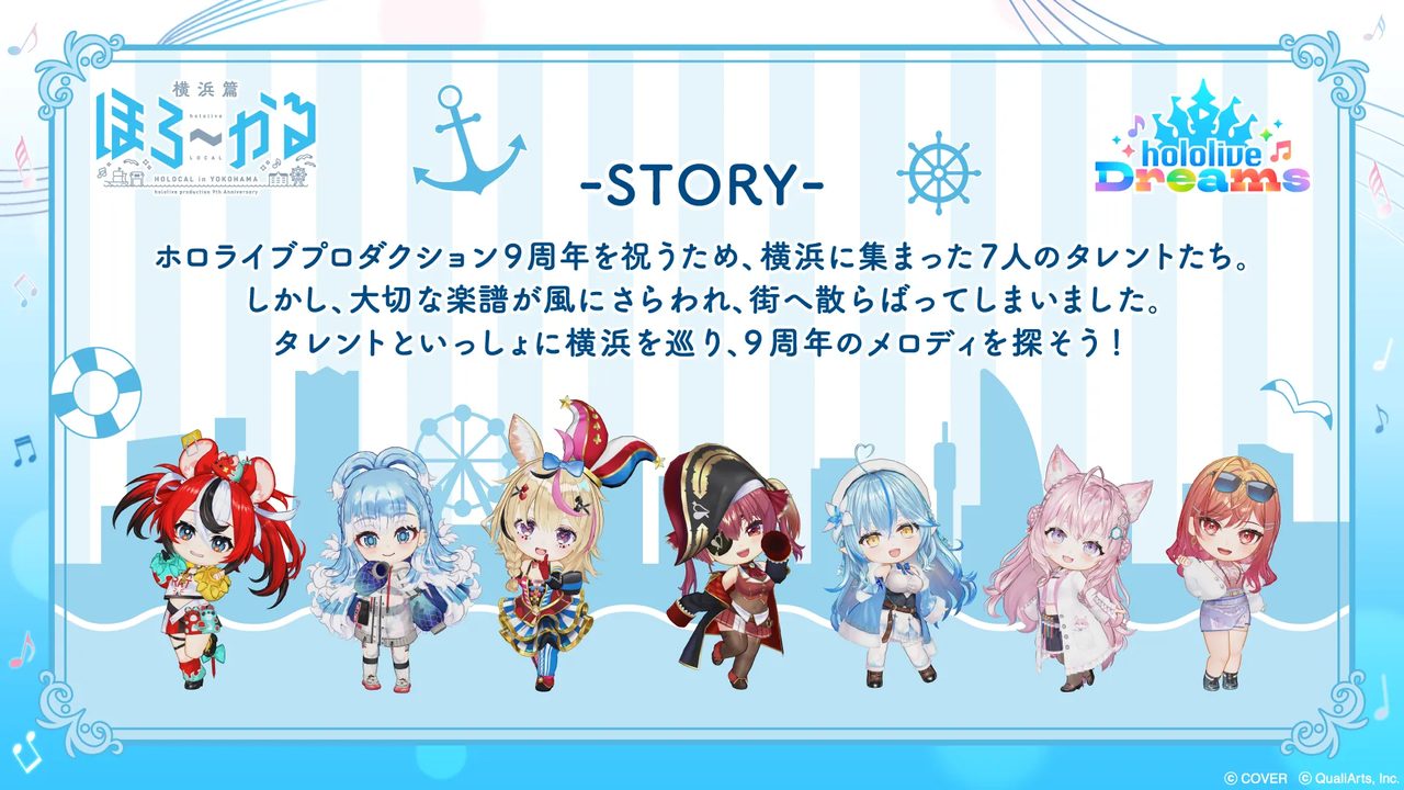 ほろ~かる横浜篇のストーリー紹介 参加7タレントのちびキャラクター