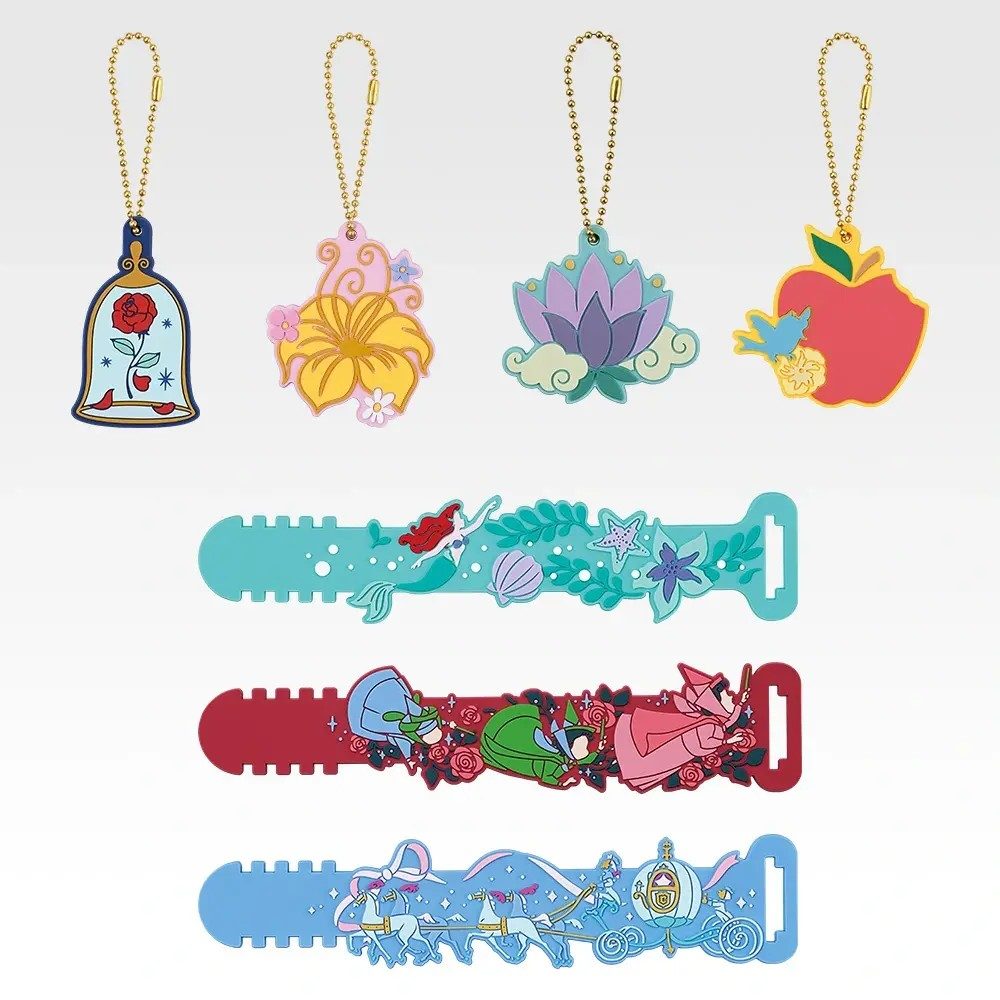 一番くじディズニープリンセス J賞 ラバーチャーム&ブレスレット