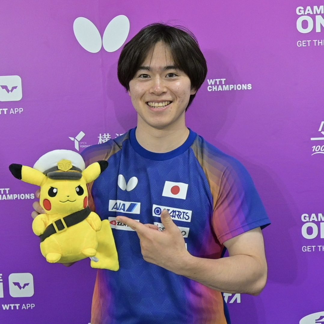 WTT横浜の会場で撮影された日本代表選手