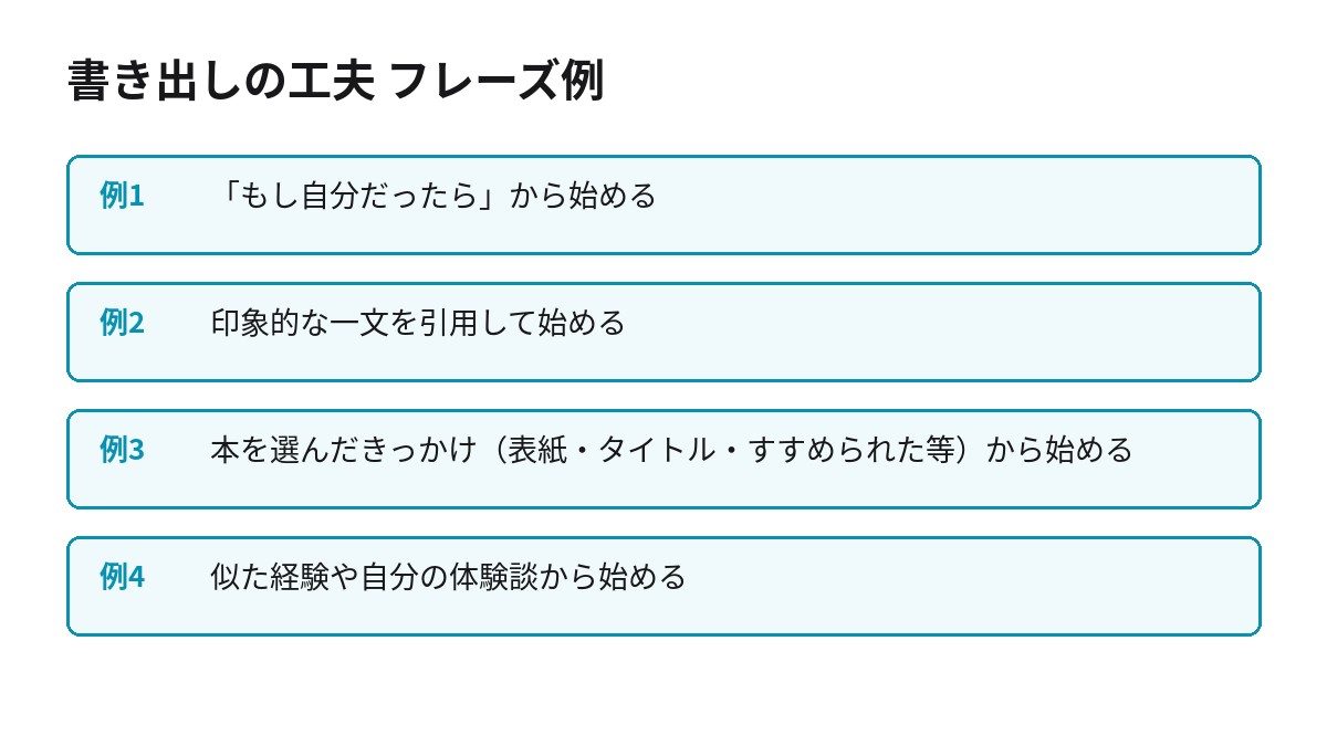読書感想文の書き出しを工夫するフレーズ例4つ