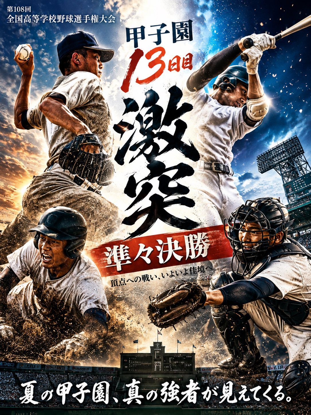 夏の甲子園13日目 準々決勝の激闘