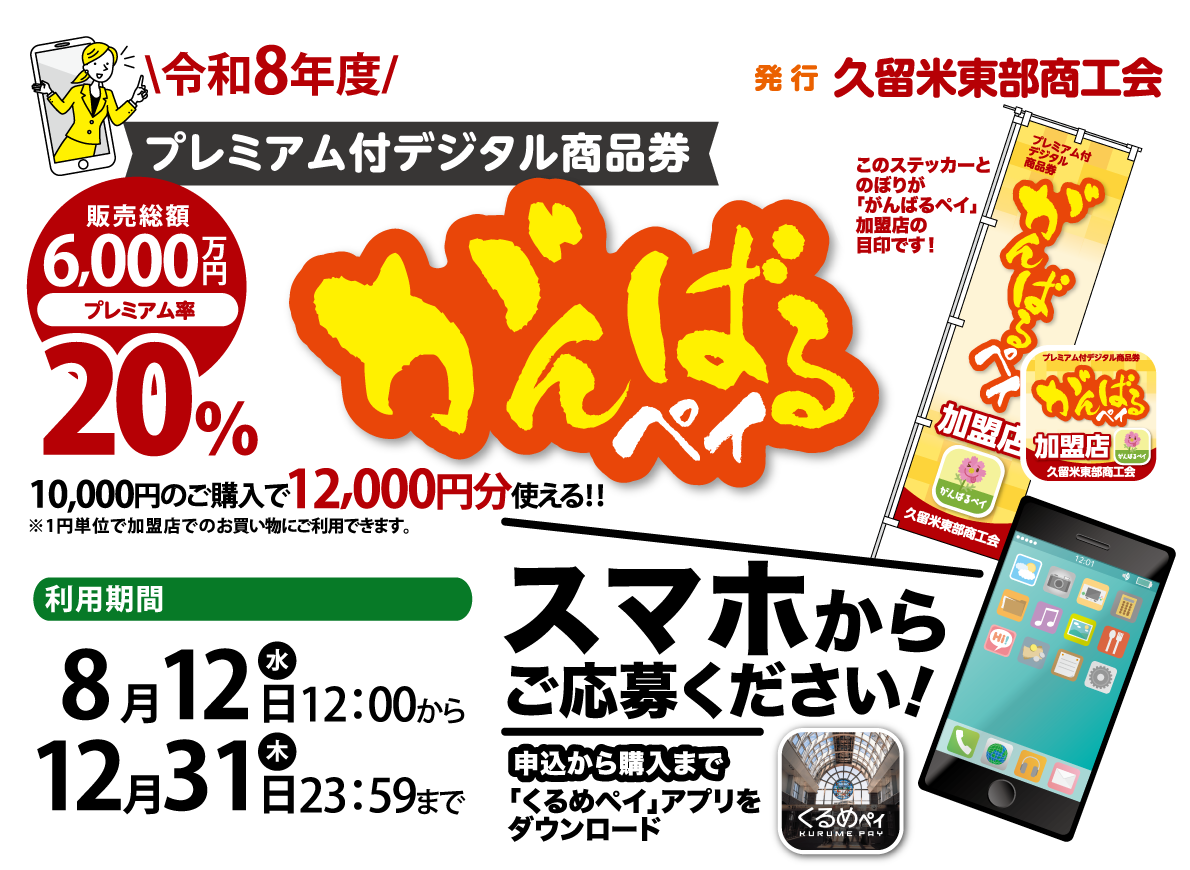久留米市がんばるペイ・かっぱペイ|購入期限8月18日と当選後の使い方