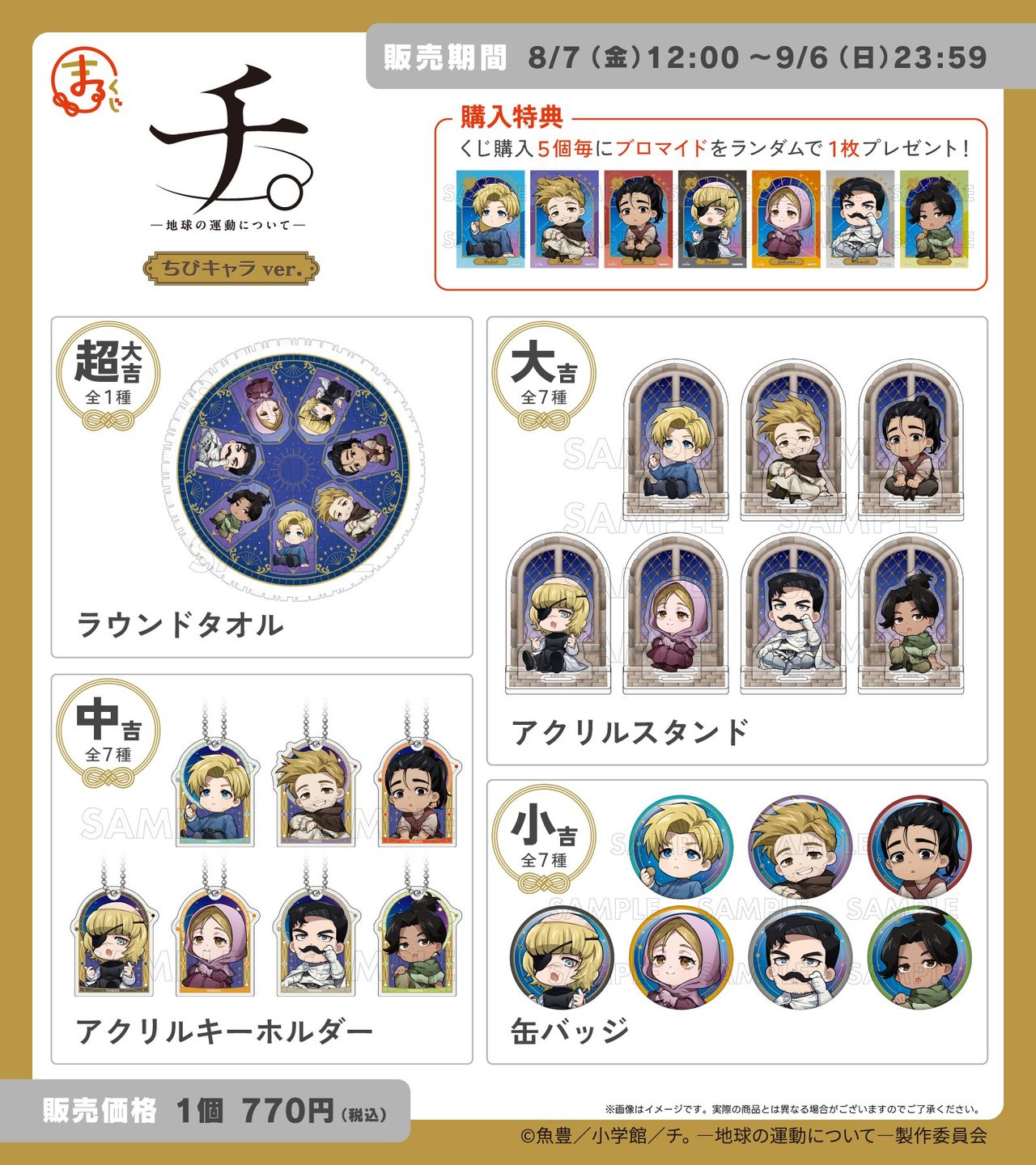 まるくじ『チ。』ちびキャラver.の賞品ラインナップ詳細