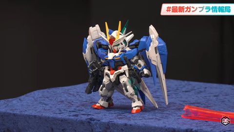 MGSD ダブルオーライザーのビームサーベル発光ギミックの様子