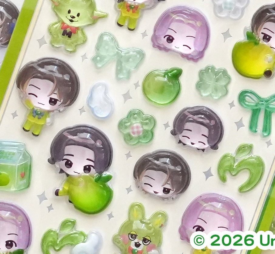 Mrs.GREEN APPLE×ボンボンドロップシール りんごやリボンなどのチャームモチーフ拡大