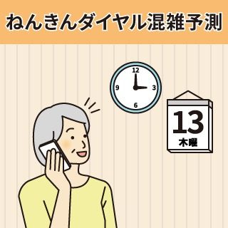 日本年金機構 ねんきんダイヤルの混雑予測を示すイラスト