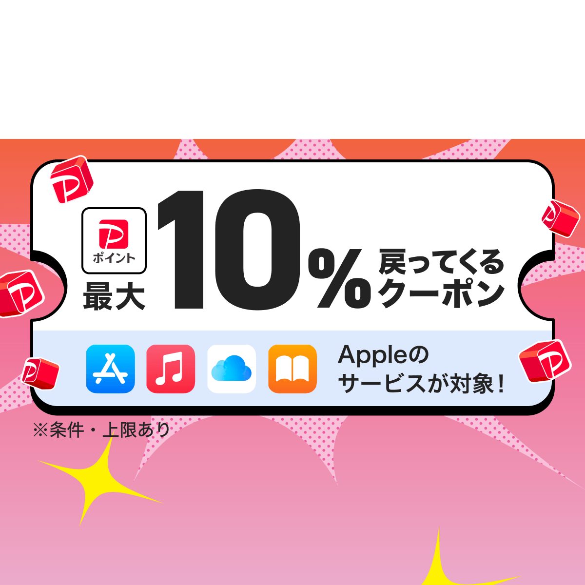付与上限200ポイント/回・2000ポイント/期間・利用上限10回