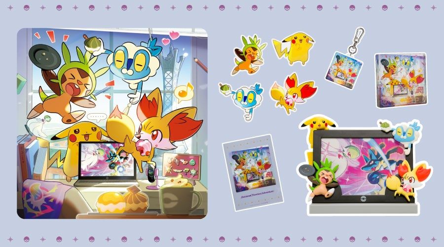 Pokémon Timeless Adventure みるテーマイラスト ハリマロンフォッコケロマツ
